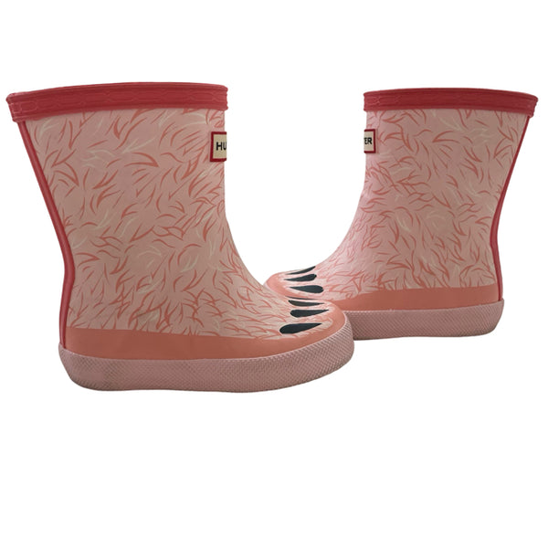Hunter Pink Bear Foot Print Rain Boots - Size US 5B/6G (UK 4 EU 21)