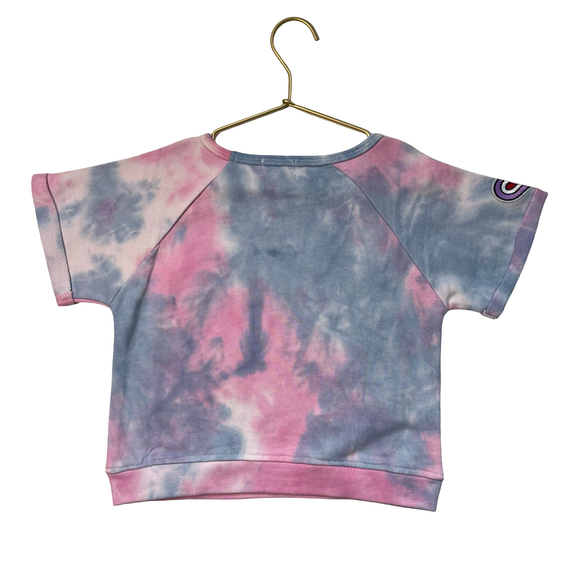 Lola & The Boys Pink & Blue Tie-Dye Patch Top - Size 6
