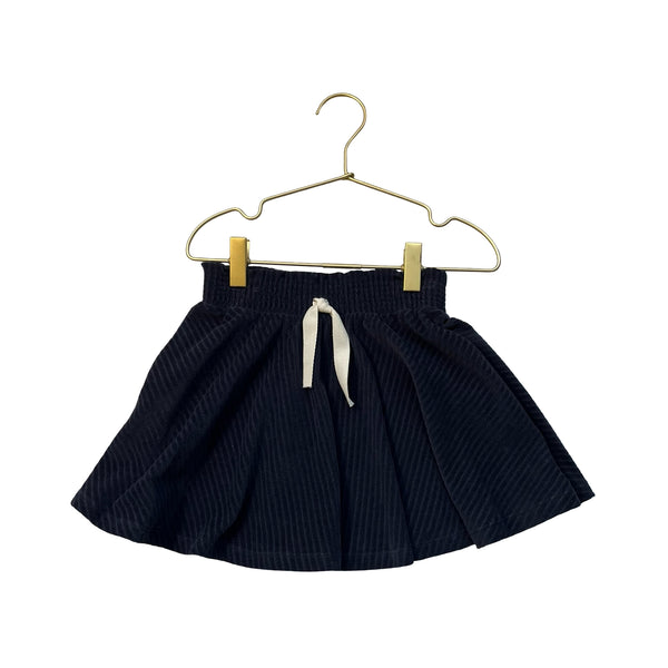 Petit Bateau Navy Ribbed Velour Skirt - Size 4A