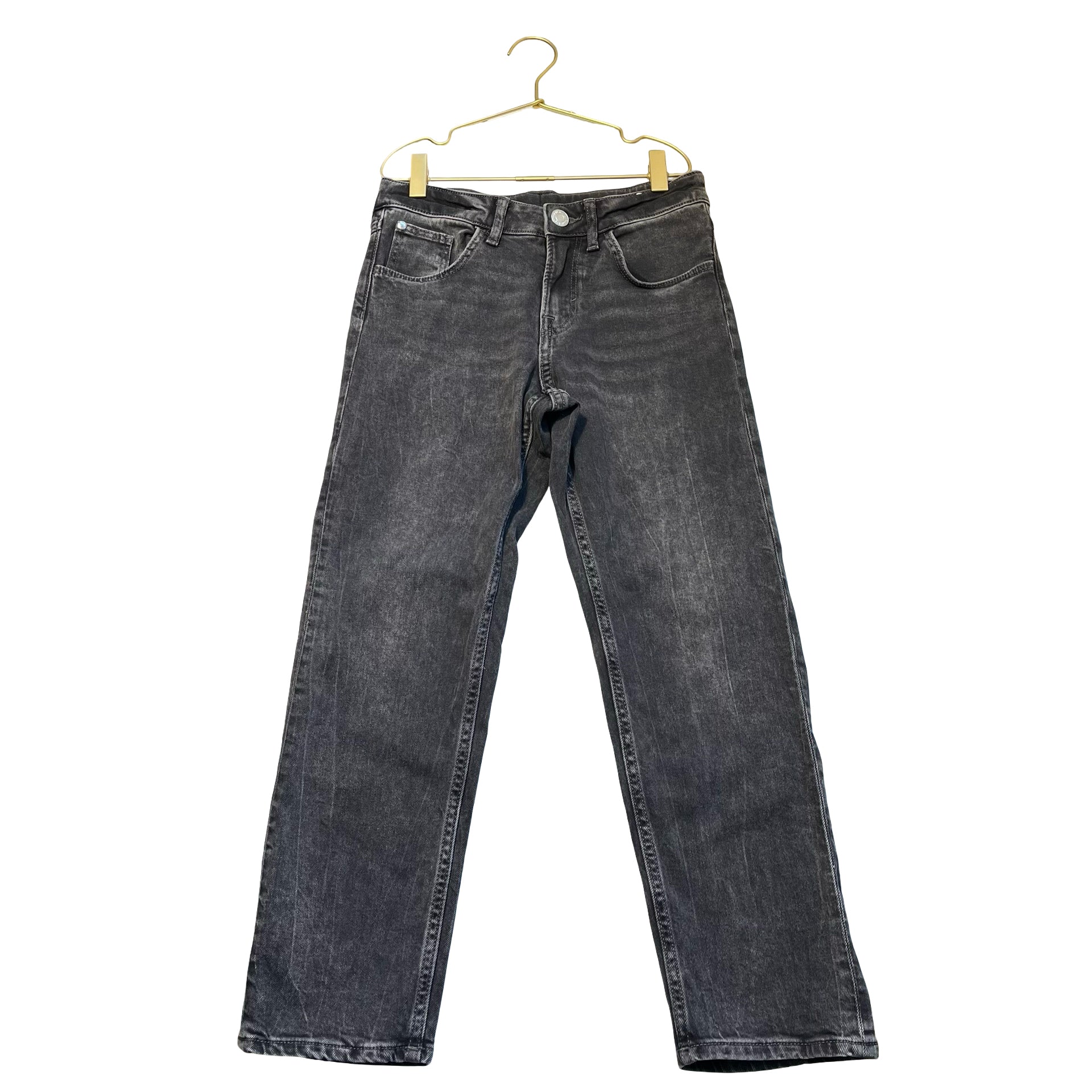 H&M 'Tapered Leg Relaxed Fit' Black Denim Jeans - Size 8
