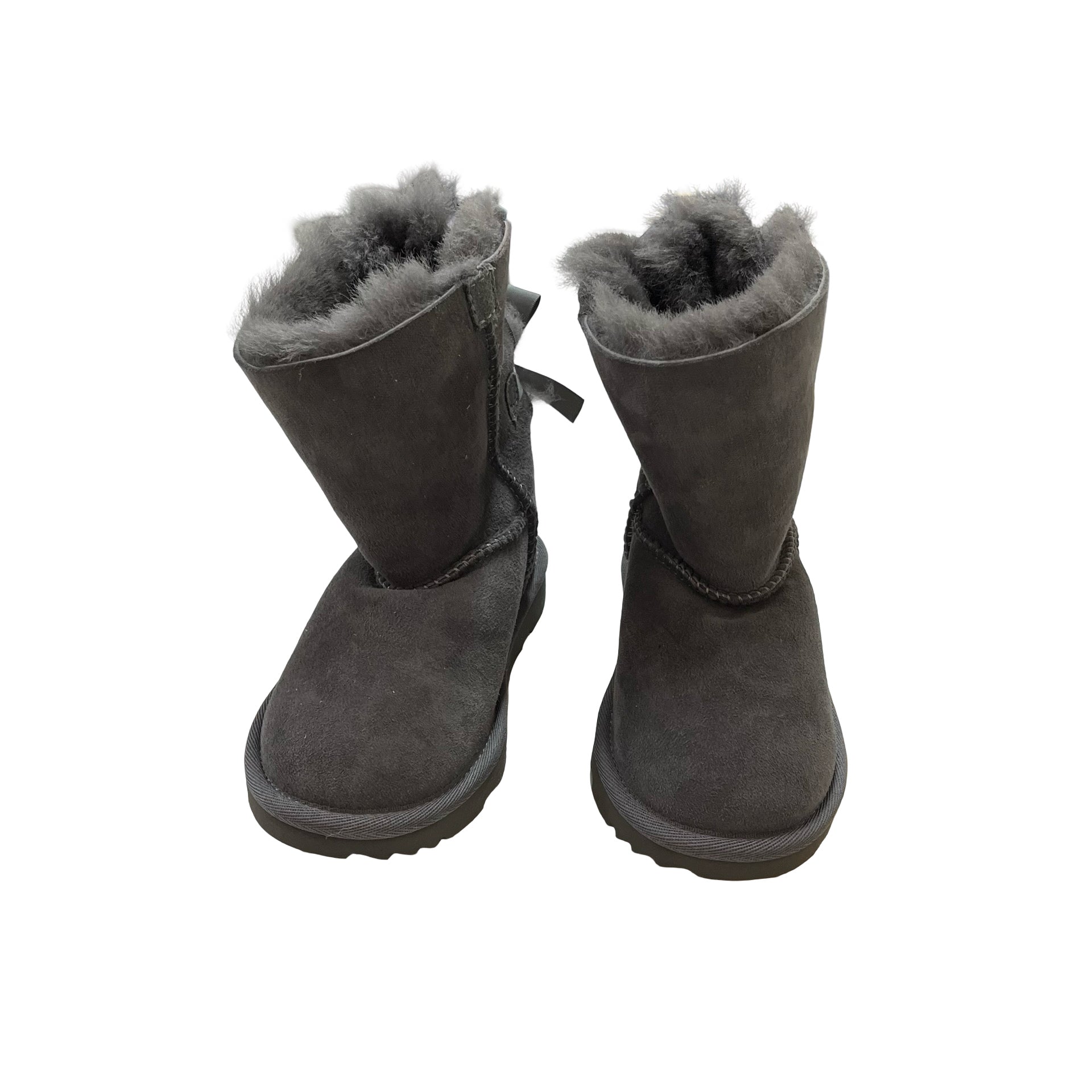 UGG Bailey Bow Gray Shearling Boots - Size 11