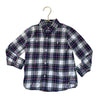 Janie and Jack Blue & Ivory Tartan Plaid Button Down Flannel Shirt - Size 3