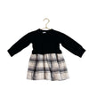 Baby Gap Black Knit & Ivory Plaid Flannel Dress - Size 12-18 Mo