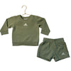 Adidas Sage Green Sweatshirt & Shorts Set - Size 12 Mo