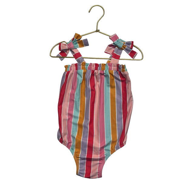 Janie and Jack Red Swim Suit, White Trim - Size 5