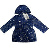 London Fog Navy & Silver Foil Star Hooded Lined Jacket with Tag - Size 4
