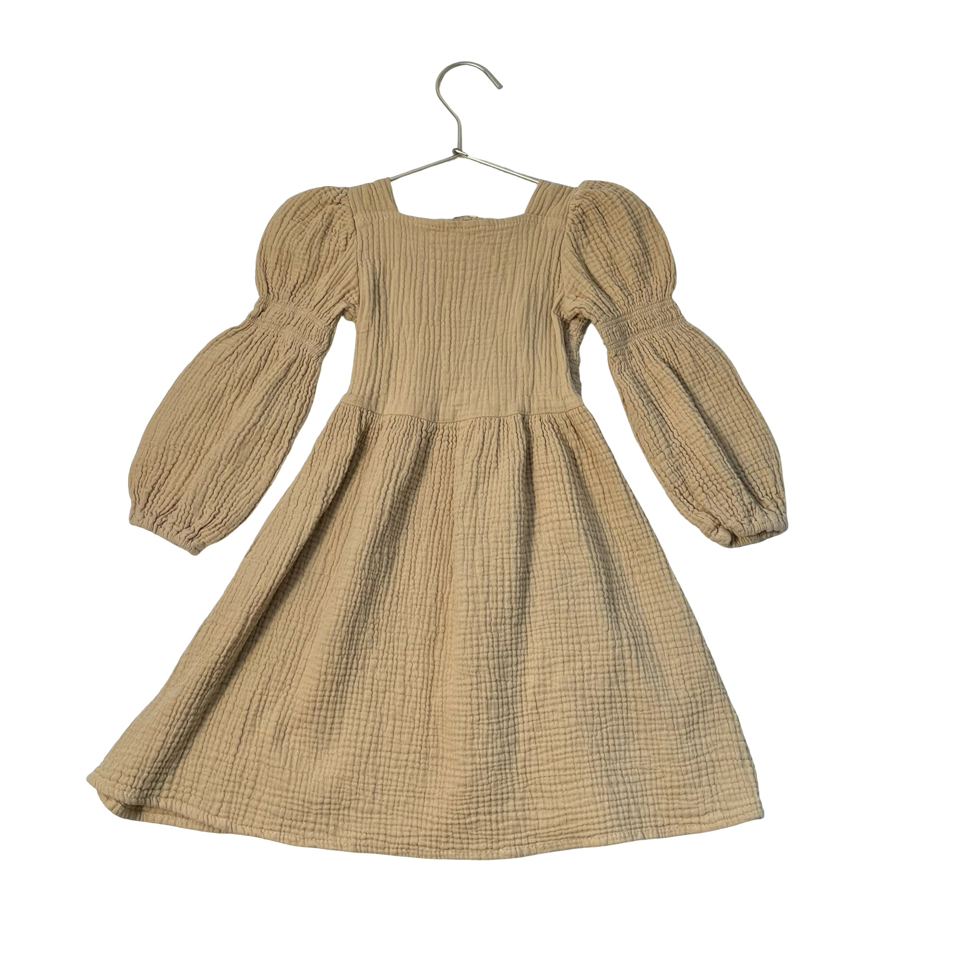 Monbebe Yellow Cotton Gauze Smocked Dress - Size M 2-3