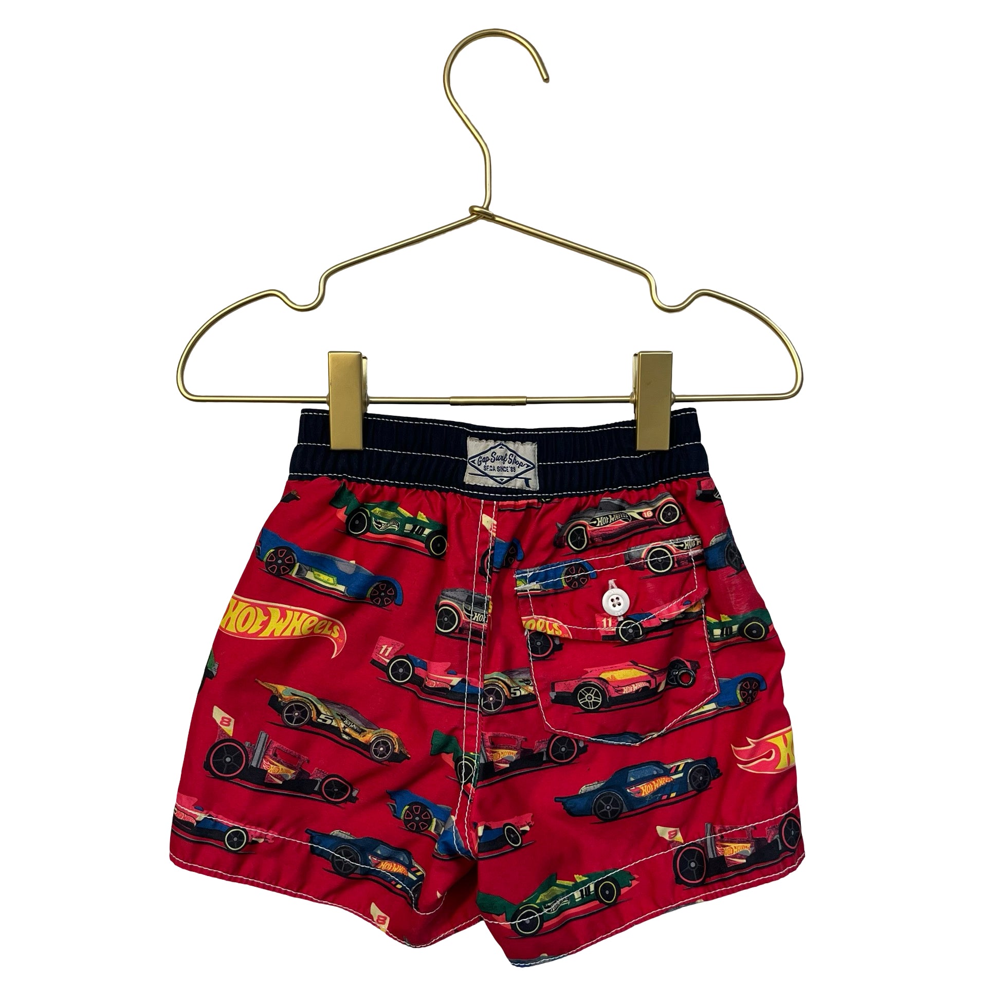 Baby Gap x Hot Wheels Red Print Swim Shorts - Size 12-18 Mo