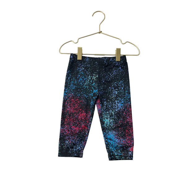 Adidas Black & Multi-Color Splash Print Athletic Cropped Leggings - Size 3