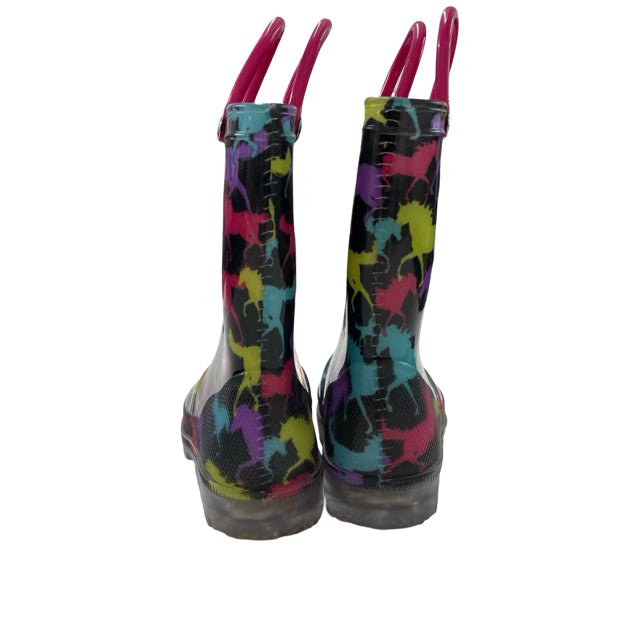 Adamumu Horse Pattern Light - Up Rain Boots - Size 7 - Bounce Mkt