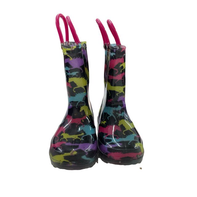 Adamumu Horse Pattern Light - Up Rain Boots - Size 7 - Bounce Mkt