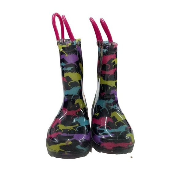 Adamumu Horse Pattern Light - Up Rain Boots - Size 7 - Bounce Mkt