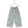 Zara Ivory & Green Striped Cotton-Linen Pants - Size 5