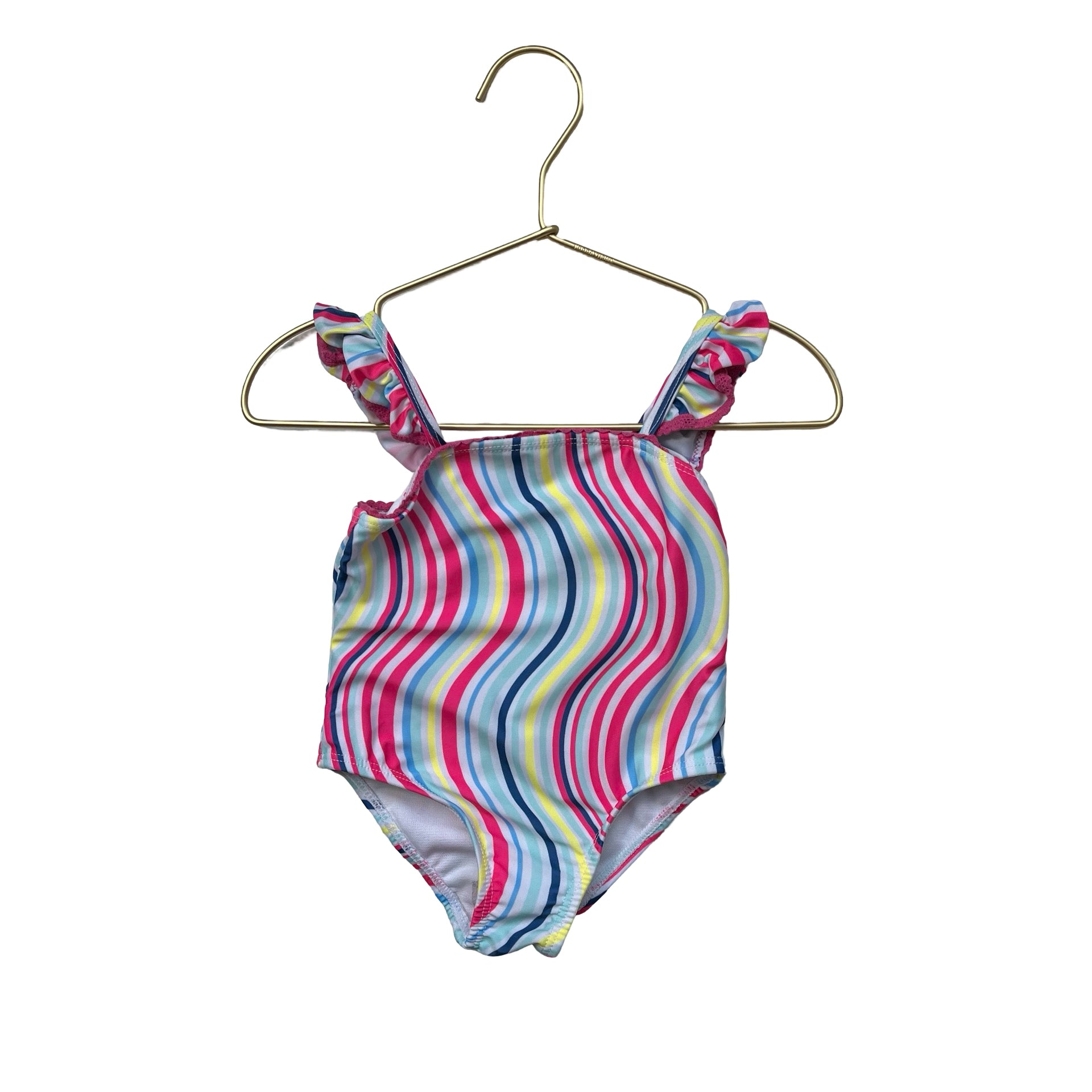 Wonder Nation Colorful Wavy Striped Swim Suit - Size 18 Mo