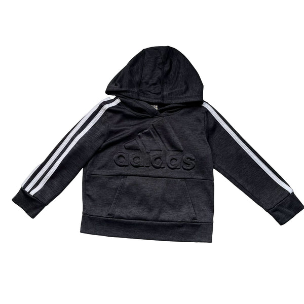 Adidas Gray & White Hooded Sweatshirt - Size 2 - Bounce Mkt