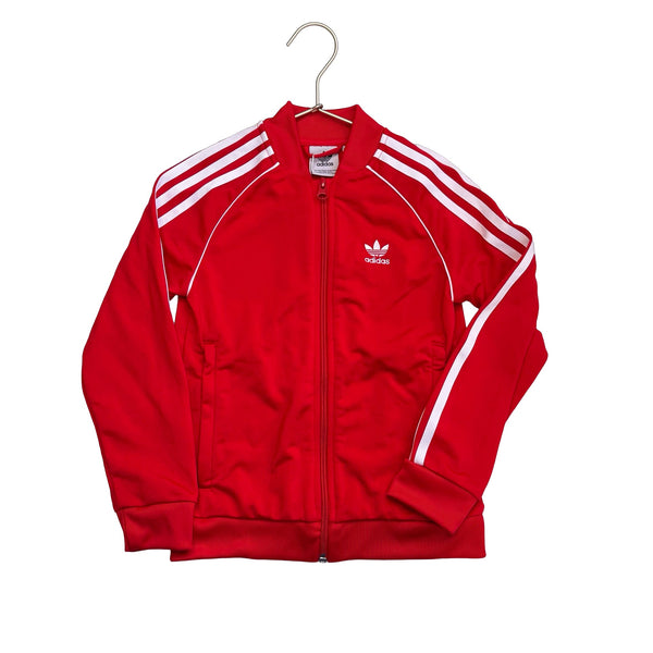 Adidas Red & White Track Jacket - Size XS 7 - 8 - Bounce Mkt