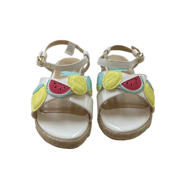 Janie and Jack White Patent Fruit Sandals - Size 11