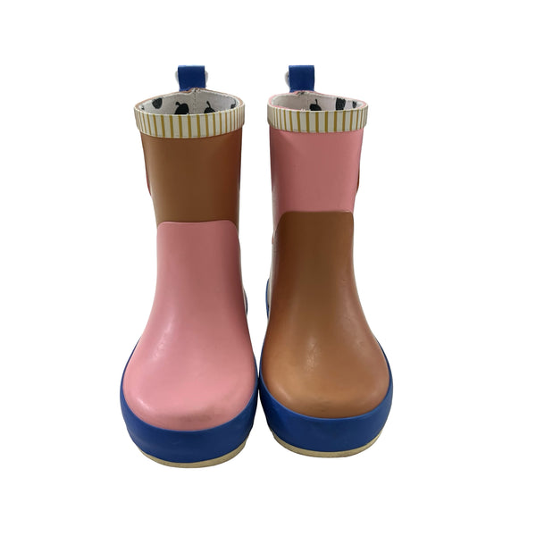 Sticky Lemon Pink, Tan, Blue Rain Boots - Size 27 (10)