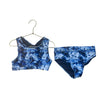 Eddie Bauer Blue Tie-Dye Heart Print 2 Piece Swim Suit - Size S 7-8