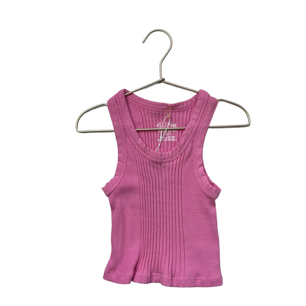 Sun Child Pink Ribbed Tank Top - Size 10