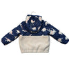 Mini Boden Sherpa & Navy Dino Quilted Jacket - Size 3-4Y