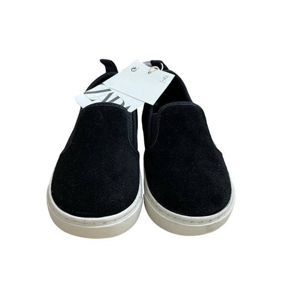 Zara Black Suede Sneakers with Tags - Size 6.5