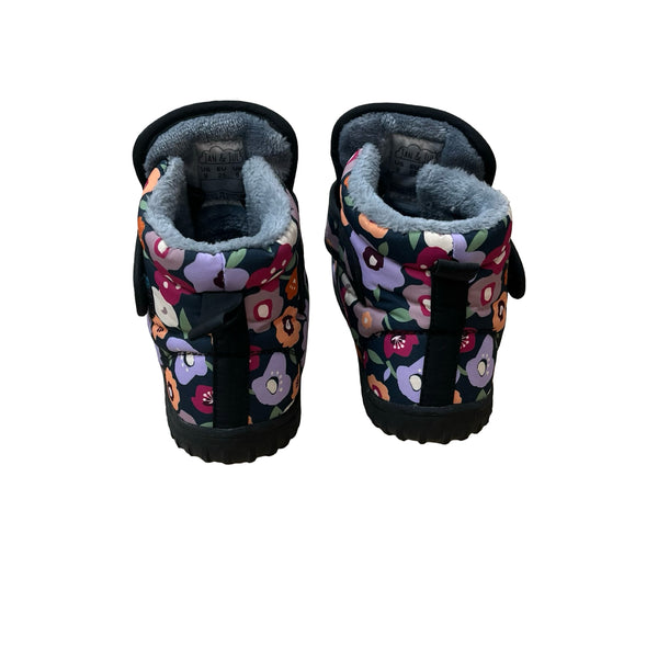 Jan & Jul Black Floral Print Winter Ankle Boots - Size 9