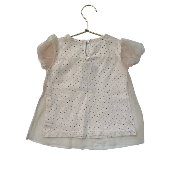 Zara Tulle Overlay Ivory Dot Top - Size 2-3