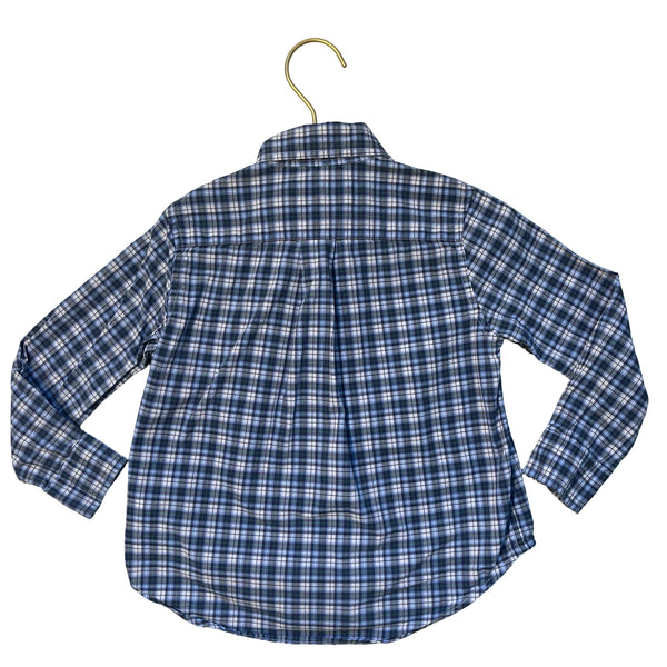 Ralph Lauren Blue, White, Navy Plaid Button Down Shirt - Size 3
