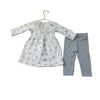 Hudson Baby White & Silver Snowflake Dress & Leggings with Tags - Size 9-12 Mo