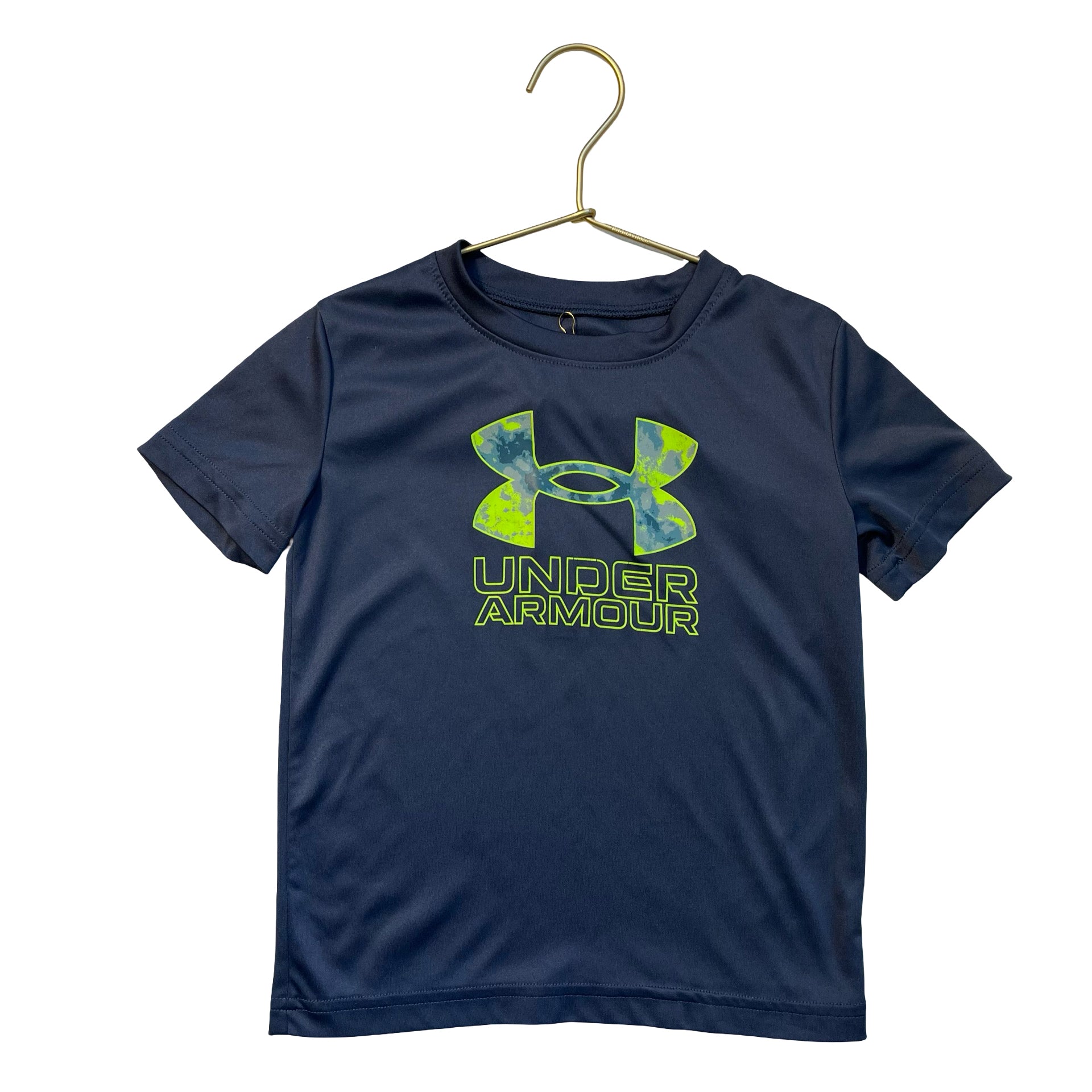 Under Armour Gray & Neon Green Logo Athletic T-Shirt - Size 4T