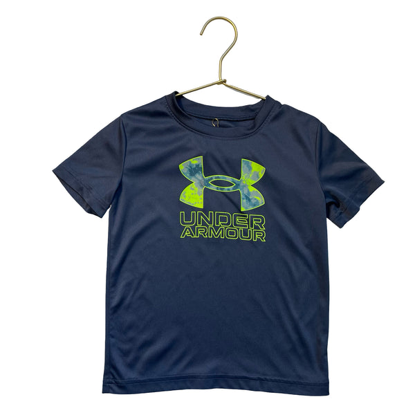 Under Armour Gray & Neon Green Logo Athletic T-Shirt - Size 4T