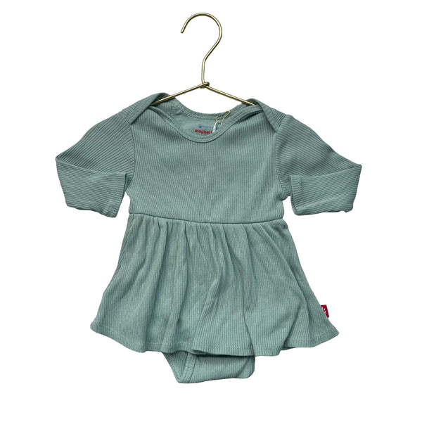 Magnetic Me Mint Green Ribbed Bodysuit Dress - Size 3-6 Mo