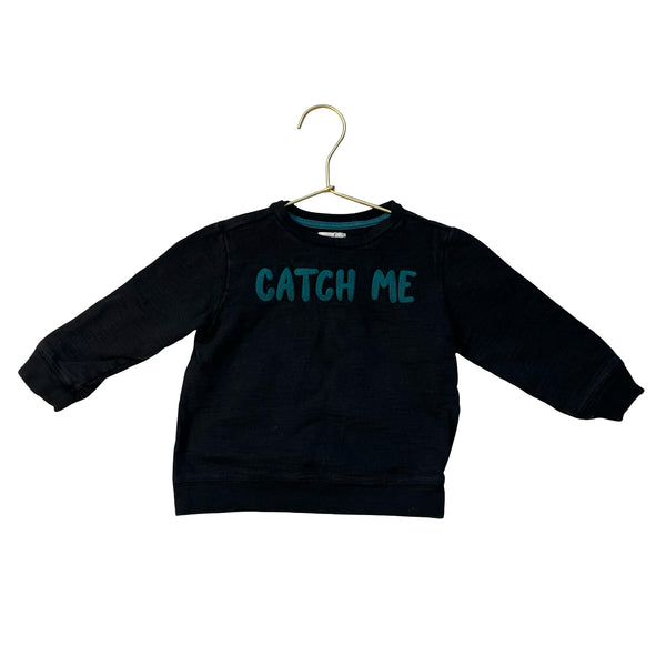 Gymboree Black, Teal, Lime 'Catch Me If You Can' Pullover - Size 18-24 Mo