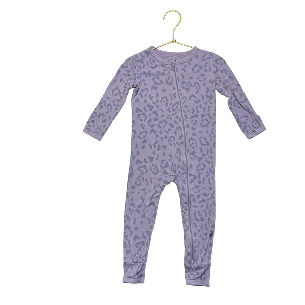 Kyte Purple Leopard Print One-Piece PJs - Size 2T