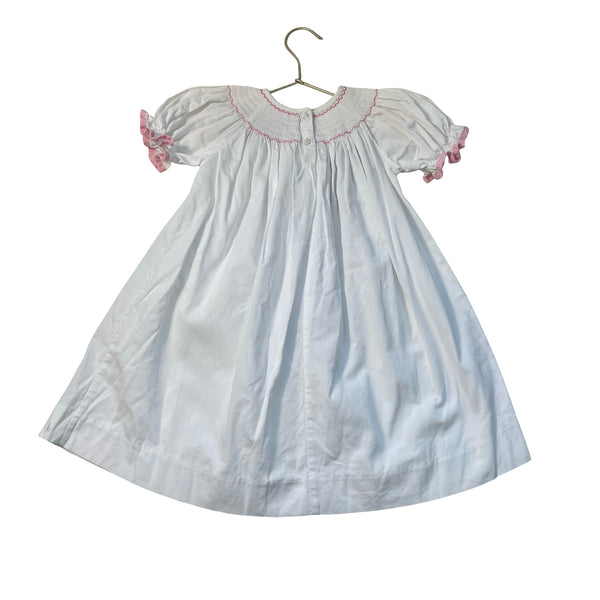 Southern Sunshine White & Pink Smocked 'Big Sister' Dress - Size 3