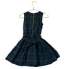 Crewcuts Green & Navy Tartan Plaid Belted Dress - Size 4