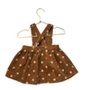 Rylee & Cru Brown Corduroy Embroidered Flower Overall Dress - Size 12-18 Mo