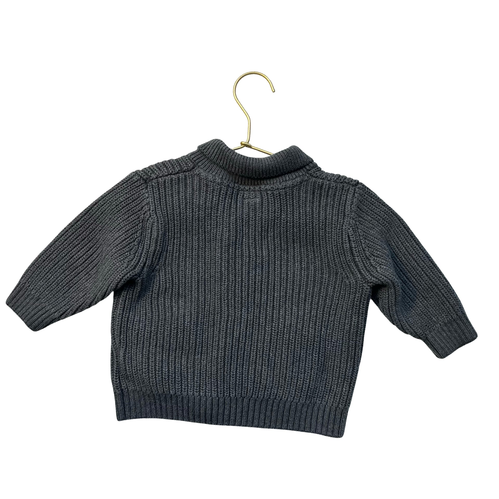 Baby Gap Gray Cotton Chunky V-Neck Cardigan Sweater - Size 12-18 Mo