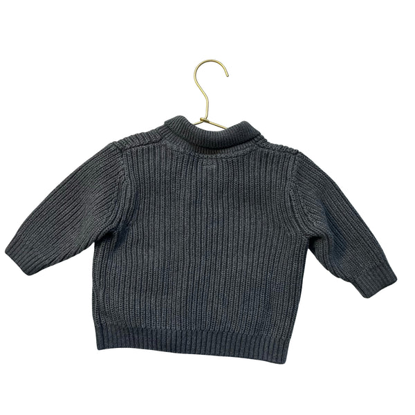 Baby Gap Gray Cotton Chunky V-Neck Cardigan Sweater - Size 12-18 Mo