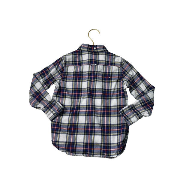 Janie and Jack Ivory, Blue, Red, Yellow Plaid Flannel Button Down Shirt - Size 3
