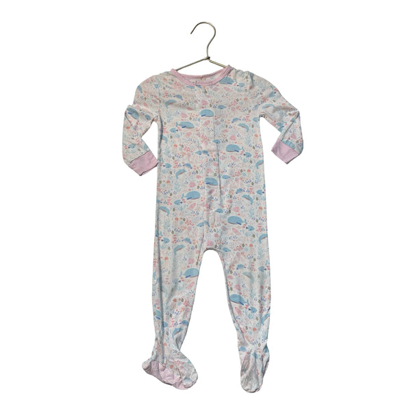 Magnetic Me Pink & Blue Underwater Print Footed PJs - Size 9-12 Mo