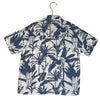Zara White & Blue Tropical Print Cotton-Linen Blend Button Down Shirt - Size 7
