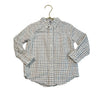 Janie and Jack Ivory, Tan, Gray Windowpane Plaid Button Down Shirt - Size 2T