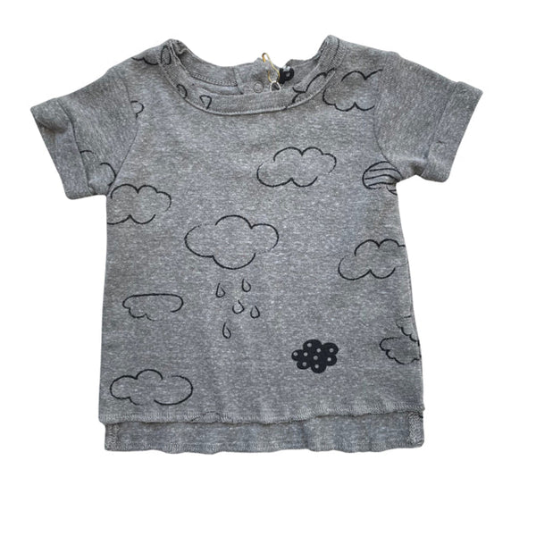 Afton Gray & Black Cloud T-Shirt - Size 0-3 Months - Bounce Mkt
