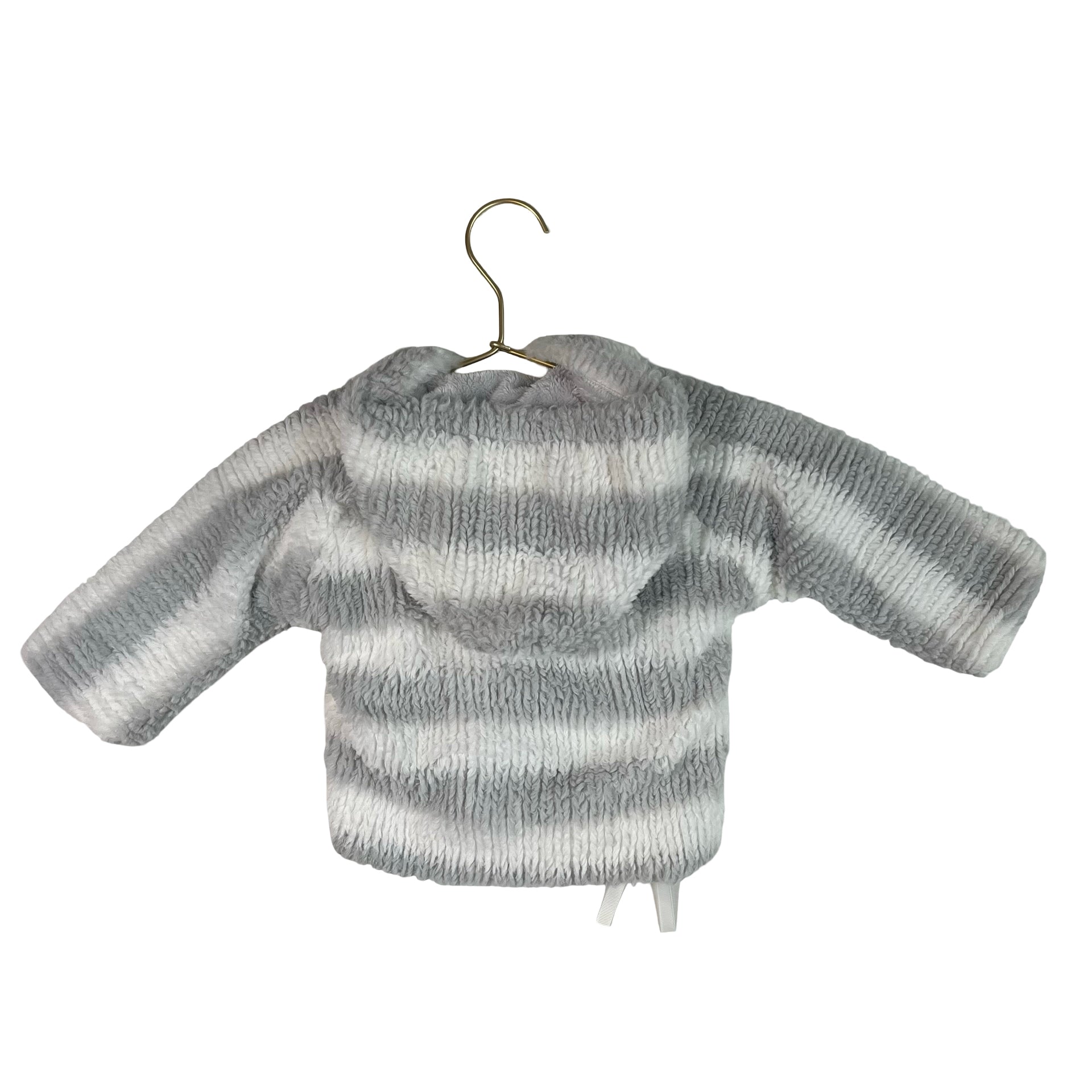 American Widgeon Gray & White Faux Fur Hooded Jacket - Size 9 Mo - Bounce Mkt