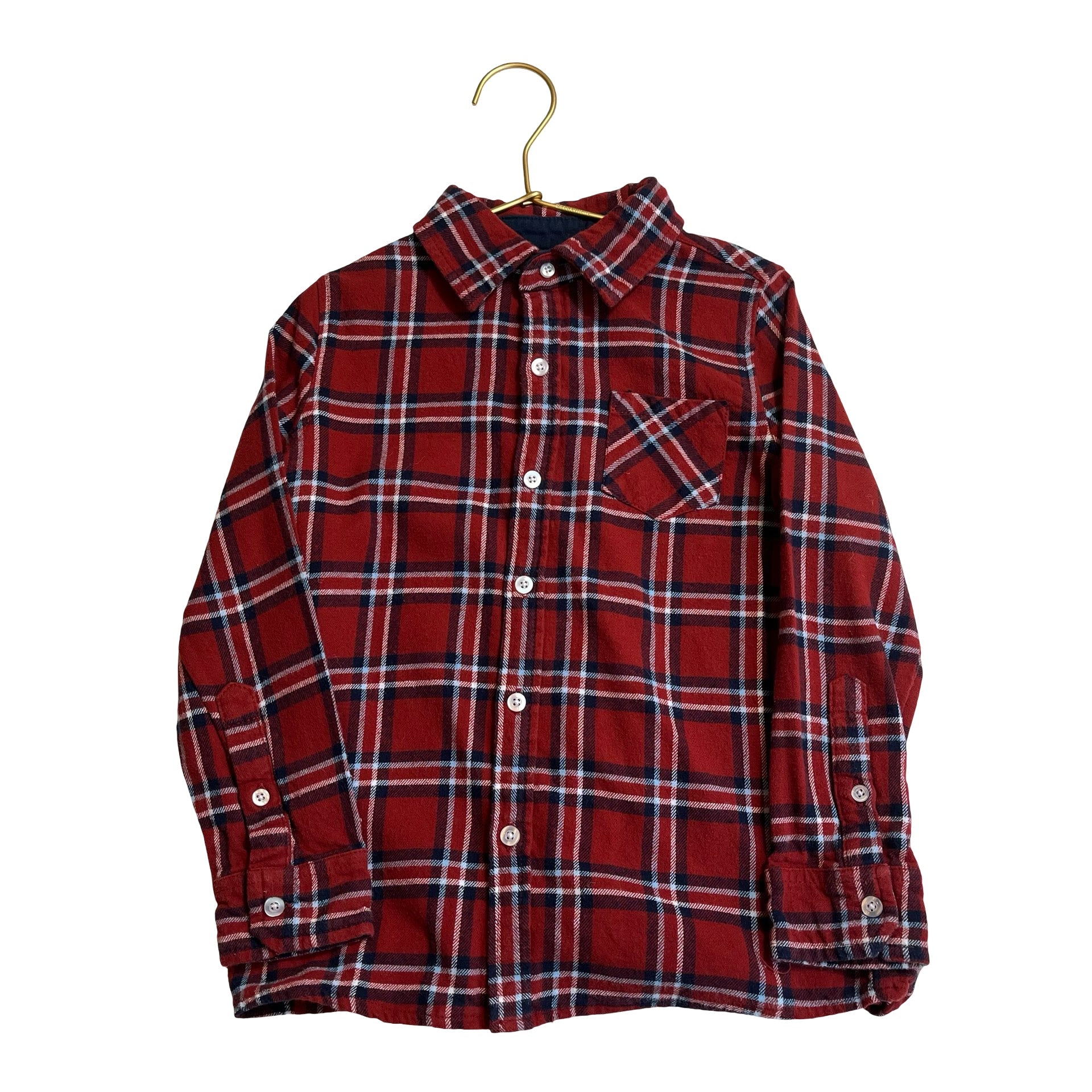 Andy & Evan Red, Navy, White Plaid Flannel - Size 6 - Bounce Mkt