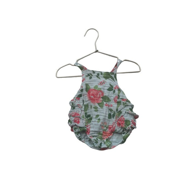 Angel Dear Green Floral Bubble Romper - Size 3-6 Mo - Bounce Mkt