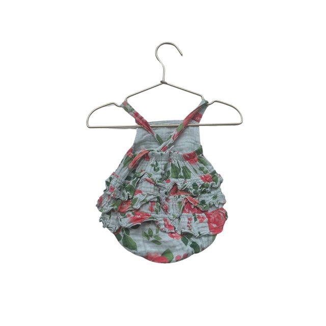 Angel Dear Green Floral Bubble Romper - Size 3-6 Mo - Bounce Mkt