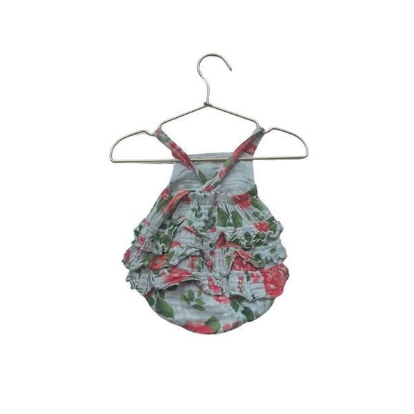 Angel Dear Green Floral Bubble Romper - Size 3-6 Mo - Bounce Mkt